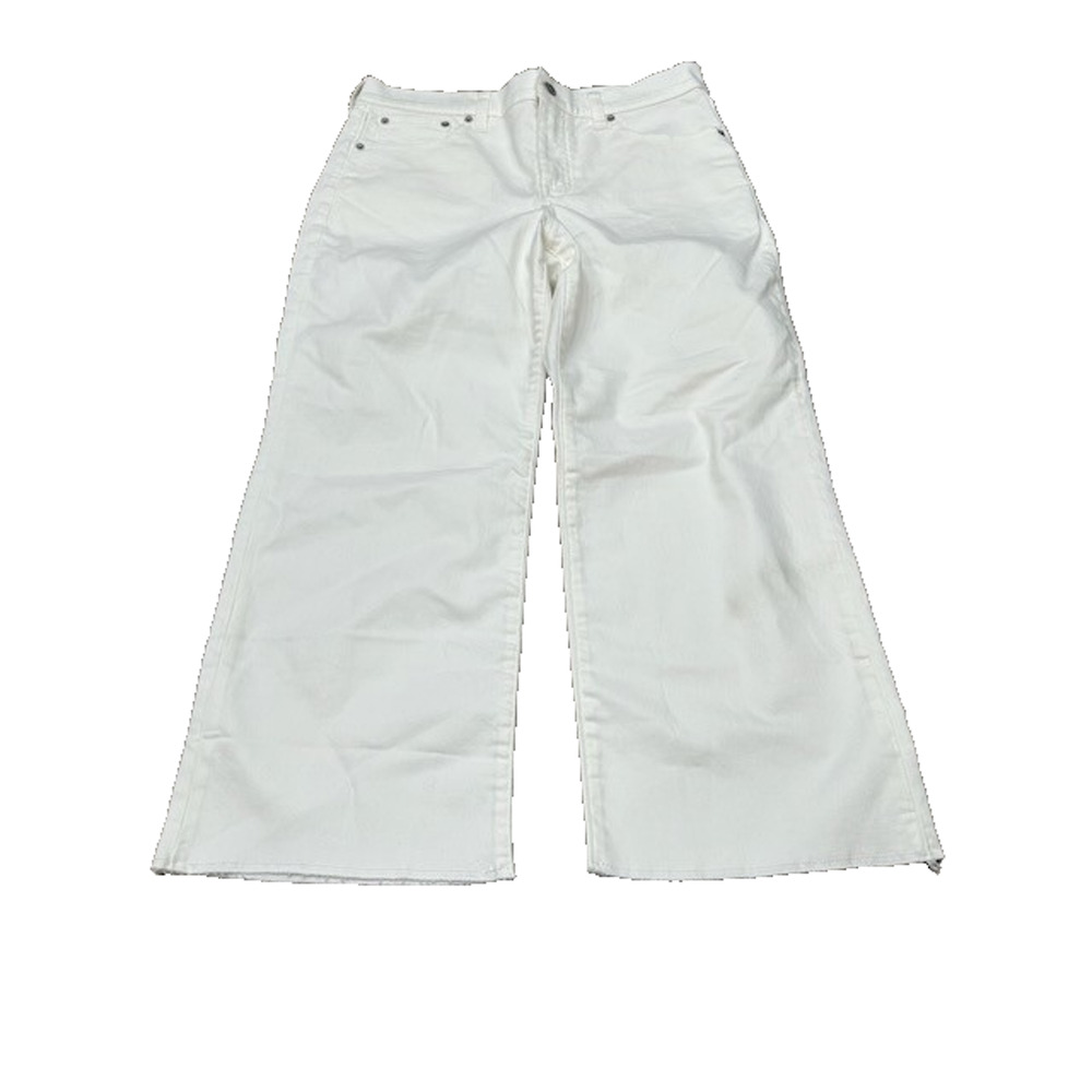 NWT J.Crew Womens Wide Leg Crop Jeans All Day Stretch High Rise White 29P FLAW‎